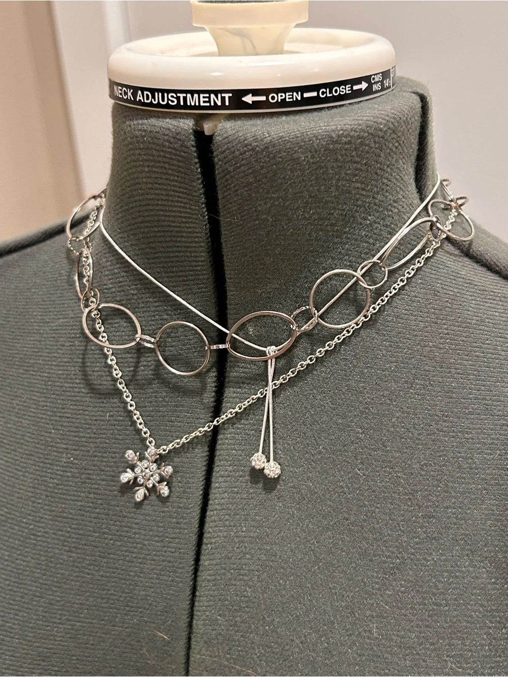 Lot of 3 dainty Silver-Tone Necklaces